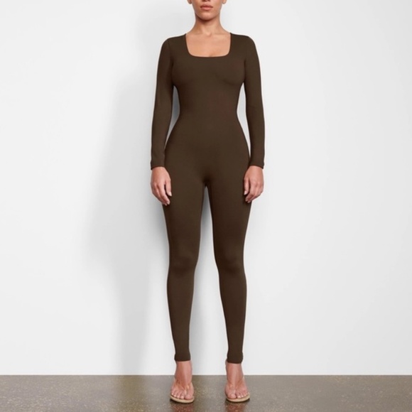 SKIMS Pants - SKIMS Brown Long Sleeve Jumpsuit